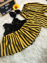 Load image into Gallery viewer, Chiffon sequins embellished striped 2pcs set for girls age 1-2yrs
