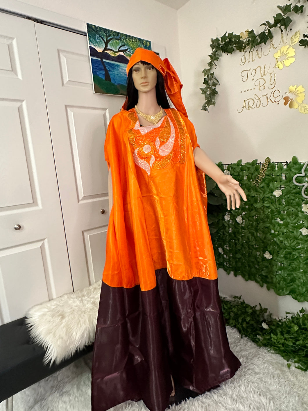 Luxurious liquid milkado bubu with stoned embroidery