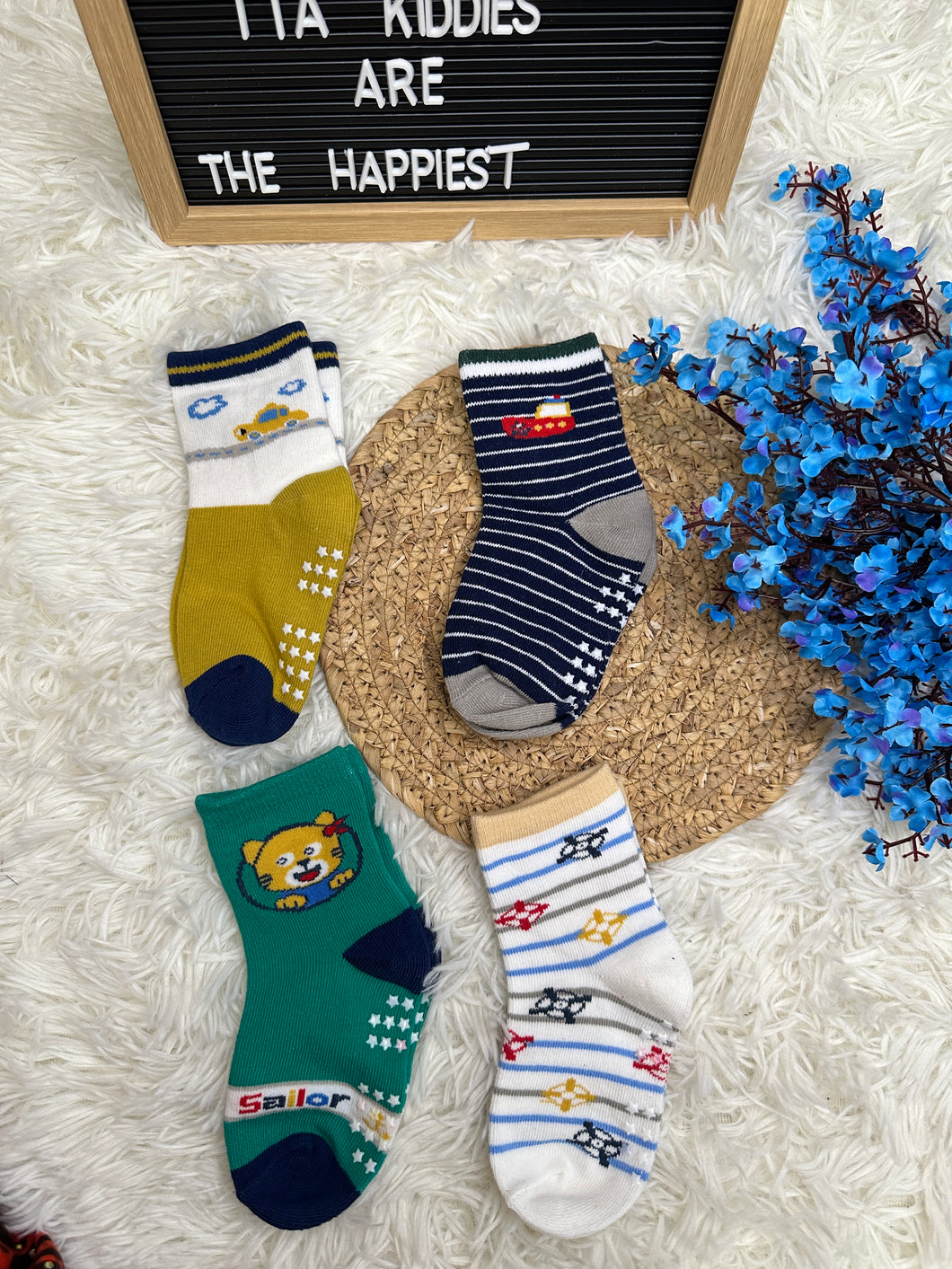 Unisex cotton socks for children - 4 pairs for $7