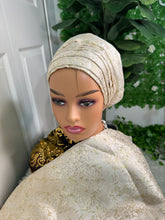 Load image into Gallery viewer, Luxury brocade Headtie x Veil (Ipele set)
