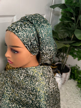 Load image into Gallery viewer, Luxury brocade Headtie x Veil (Ipele set)
