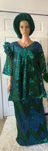 Load image into Gallery viewer, Luxury blouse and skirt sequins lace set size 12 - 16
