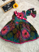 Load image into Gallery viewer, Elegant button design Ankara double layers dress girl age 1-2yrs
