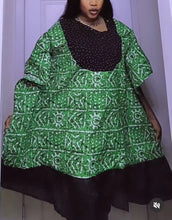 Load image into Gallery viewer, Free size Ankara stoned bubu dress with infused chiffon
