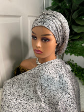 Load image into Gallery viewer, Luxury brocade Headtie x Veil (Ipele set)
