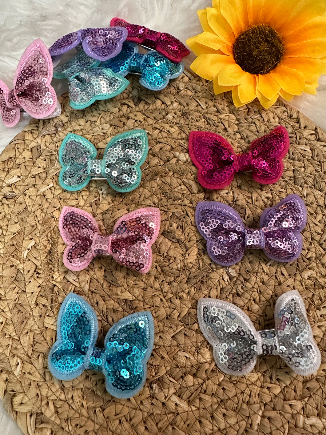 Sequins mini hair clips for girls - 6 pcs for $5