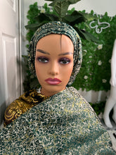 Load image into Gallery viewer, Luxury brocade Headtie x Veil (Ipele set)
