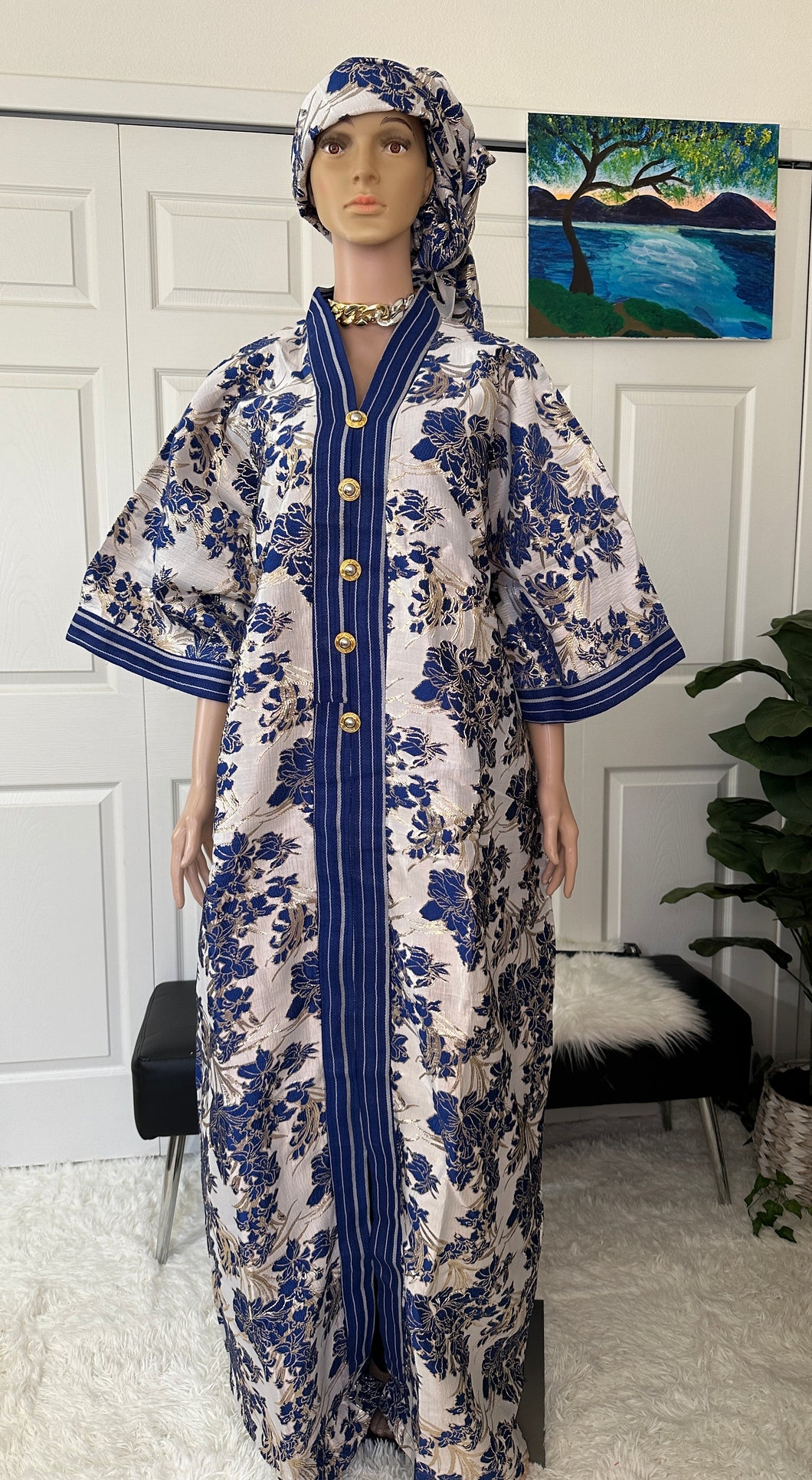 Luxury button design bubu kaftan