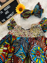 Load image into Gallery viewer, Beautiful sequins lace embellished Ankara dress for girls age 1-2 yrs
