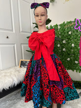 Load image into Gallery viewer, Ms Lilly bold bow Ankara dress Age 5-6 yrs
