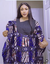 Load image into Gallery viewer, Free size Ankara stoned bubu dress with infused chiffon
