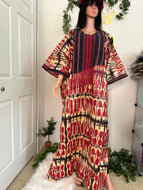 Adire bubu dress with asooke pattern design