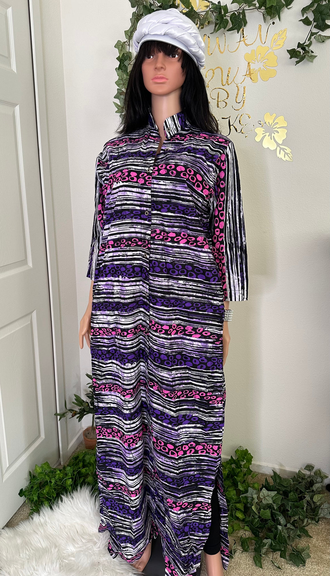 Classy ankara kaftan long dress