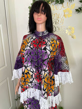 Load image into Gallery viewer, 2pcs Ankara  with white lace design skirt and agbada blouse
