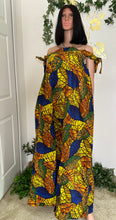 Load image into Gallery viewer, Cold Shoulders Ankara long Kaftan dress
