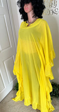 Load image into Gallery viewer, Elegant Yellow ruffled Bubu Dress
