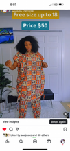 Load image into Gallery viewer, Beautiful 2pc Ankara side string bubu with pants set - free size up to size 14
