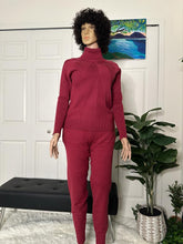 Load image into Gallery viewer, 2pcs burgundy sweater set
