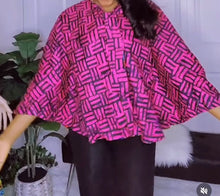 Load image into Gallery viewer, 2 way Ankara cape jacket blouse
