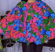 Load image into Gallery viewer, 2 way Ankara cape jacket blouse
