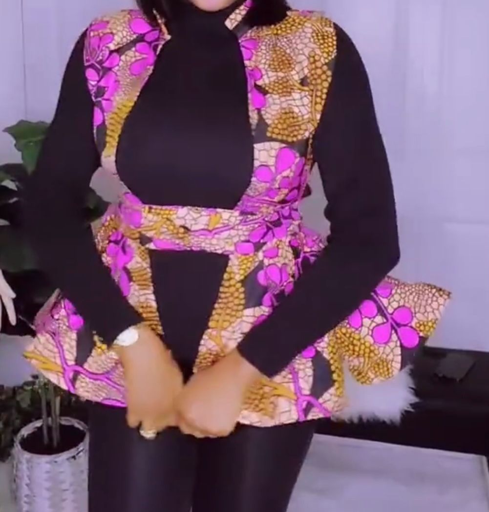 Ankara peplum jacket