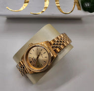 Luxury gold plated wrist watch