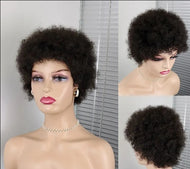 Human hair afro wig