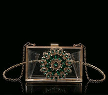 Load image into Gallery viewer, Rhinestones embellished crystal clear clutch bag
