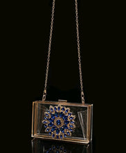 Load image into Gallery viewer, Rhinestones embellished crystal clear clutch bag
