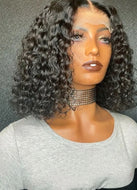 Curly water waves human hair wig