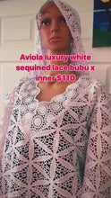 Load and play video in Gallery viewer, White lace bubu dresses for women - free size with an inner and a scarf
